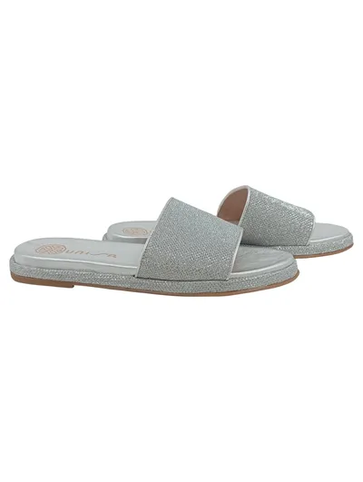 Unisa Damen Pantoletten Silber Glitzer Gr. 40