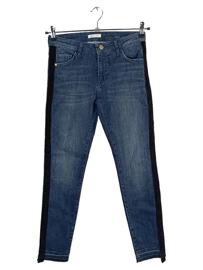 Rich & Royal Damen Jeans Skinny Fit W27, 36 Blau mit Seitenstreifen