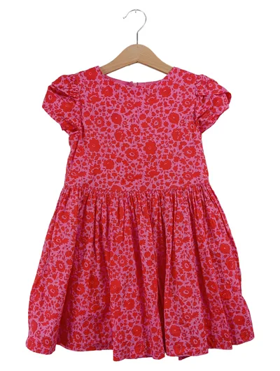 Jacadi Sommerkleid Blumenmuster Pink Gr. 116 Baumwolle