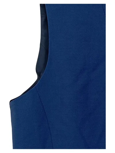 HUGO BOSS Herren Anzugweste Blau Gr. 50 L Wolle Business