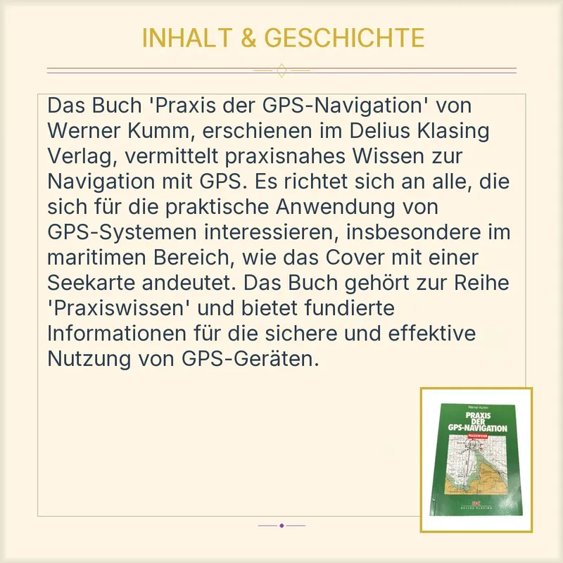 Praxis der GPS-Navigation Werner Kumm Delius Klasing Sachbuch Praxiswissen 3