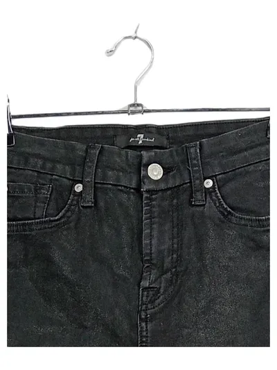 7 For All Mankind Damen Jeans Slim Fit Gr. 36 W28 Schwarz Reißverschluss
