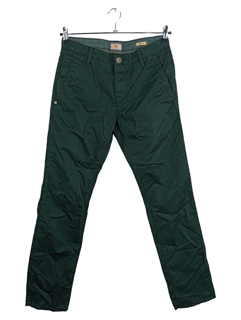 BOSS Orange Herren Stoffhose Chino Slim Fit Dunkelgrün Gr. 44 1