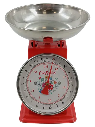 Cath Kidston Küchenwaage Mechanisch Analog Rot Vintage Metall 5kg