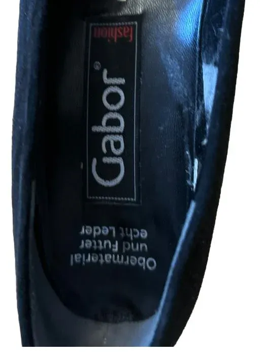 Gabor Fashion Pumps Damen Gr. 38 Schwarz Wildleder Blockabsatz Leder 4