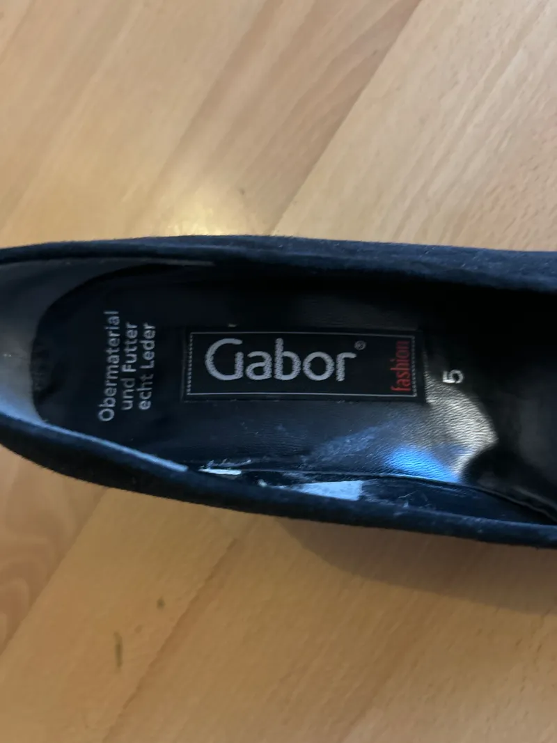 Gabor Fashion Pumps Damen Gr. 38 Schwarz Wildleder Blockabsatz Leder 5