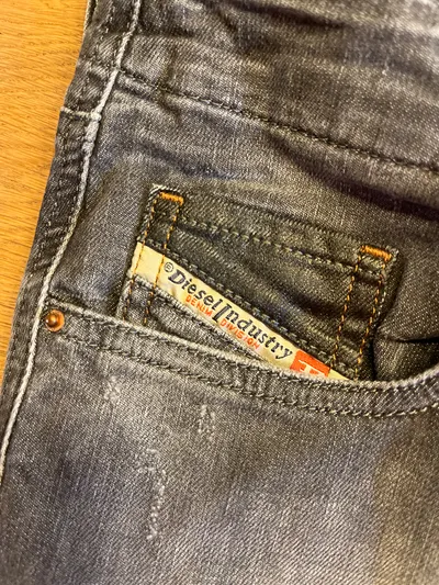 Diesel Damen Jeans Slim Fit Grau W32 L32 Stretch Denim Used Look