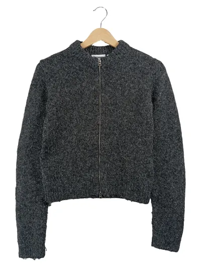 Weekday Strickjacke Damen Grau Gr. 34, XS Reißverschluss Wolle-Mix Casual