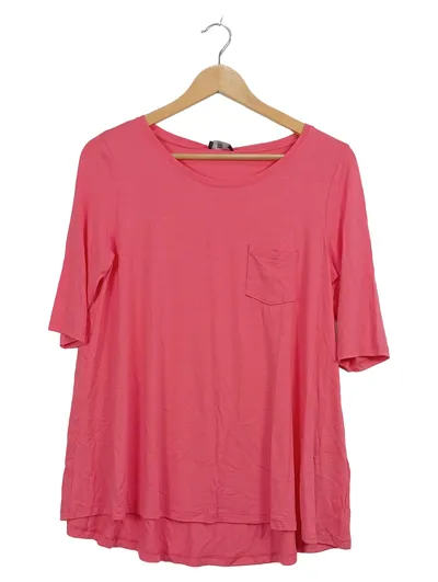RIANI Damen T-Shirt Pink Gr. 36 S Casual Viskose Kurzarm Brusttasche