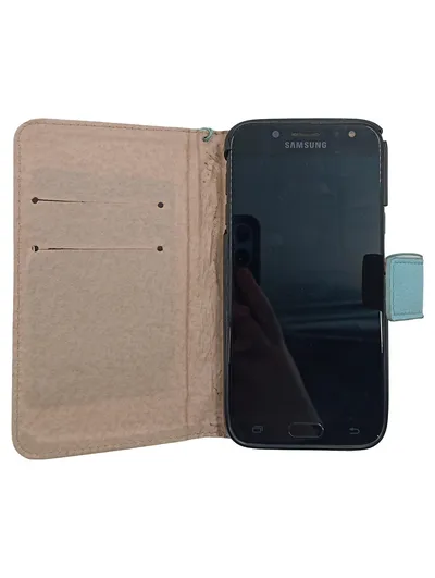 Handytasche für Samsung Galaxy J7 Duos Wallet Case Hülle Türkis