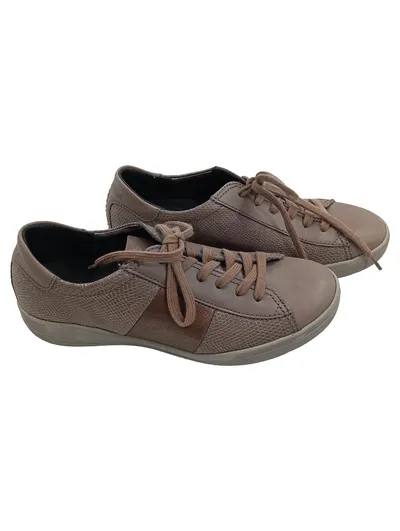 Josef Seibel Damen Sneaker Low Halbschuhe Braun Leder Metallic Gr. 36