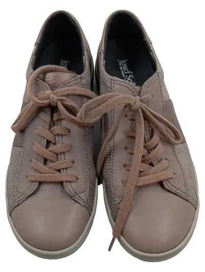 Josef Seibel Damen Sneaker Low Halbschuhe Braun Leder Metallic Gr. 36