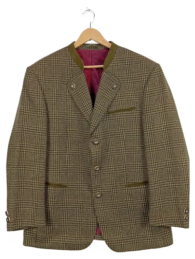 Rofan Tracht Herren Trachtenjacke Janker Kariert Braun Gr. 25 Wolle