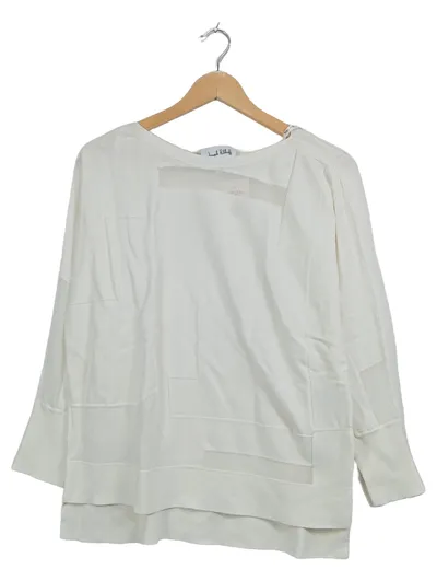 Joseph Ribkoff Damen Pullover Gr. 38 M Weiß Strukturmuster Viskose Modern