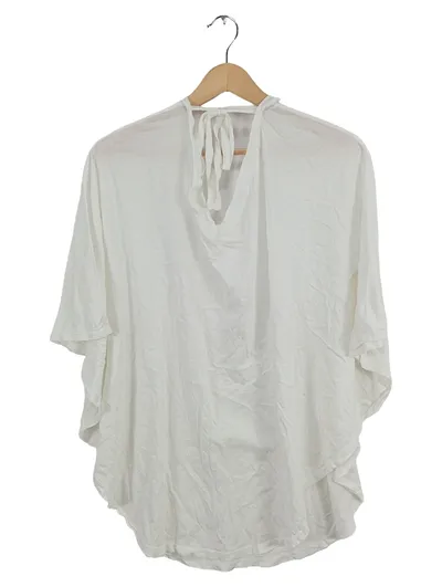 81hours Damen T-Shirt Gr. 36 S Weiß Oversize Rückenausschnitt Bindeband Casual