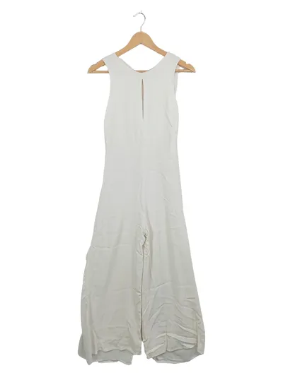 Reiss Damen Jumpsuit Weiß Elegant Gr. 36/S Ärmellos Cut-Out