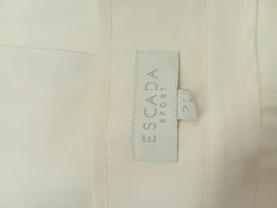 ESCADA SPORT Damen A-Linienrock Midirock Weiß Gr. 34 XS Knopfleiste Baumwolle