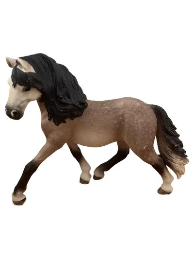 Schleich Pferd Andalusier Hengst Spielfigur Beige Schwarz 13 cm