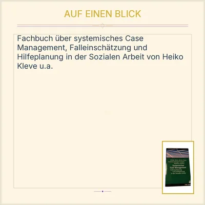 Systemisches Case Management Heiko Kleve Falleinschätzung Hilfeplanung Sozial
