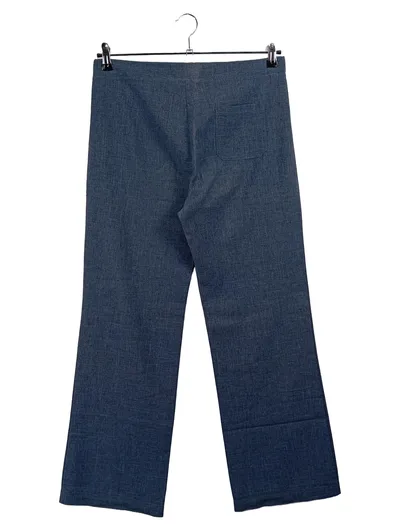 Zabaione Damen Stoffhose Blau Meliert Gr. 36 W28 Casual Kordelzug