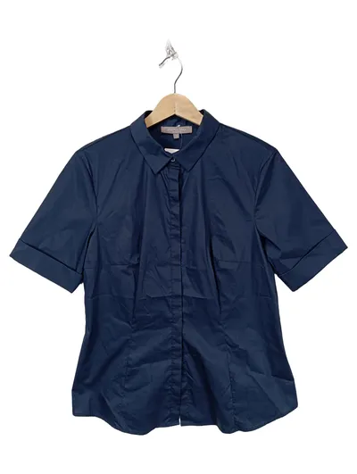 Christian Berg Selection Damen Bluse Kurzarm Blau Gr. 40 L Klassisch Business