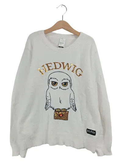 Harry Potter Hedwig Pullover Weiß Gr. 146 Pailletten Kinder