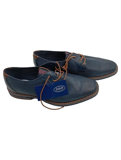 AM Shoe Company Herren Schnürschuhe Blau Gr. 44 Casual Halbschuhe