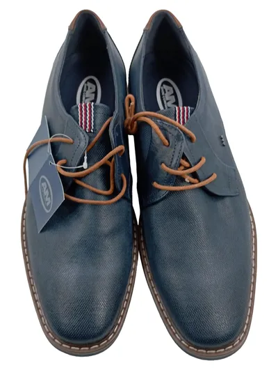 AM Shoe Company Herren Schnürschuhe Blau Gr. 44 Casual Halbschuhe