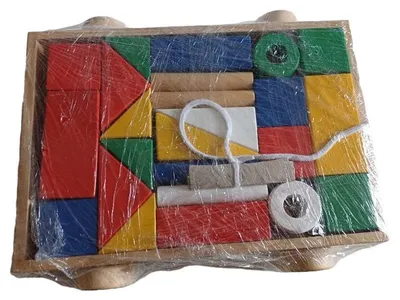 IKEA Holzbausteine Wagen Bunt Kinder Spielzeug Bauklötze Set