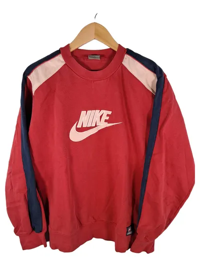 Nike Herren Sweatshirt Rot Gr. S Logo Print Freizeit Sportlich Baumwolle