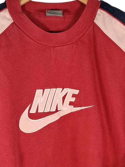 Nike Herren Sweatshirt Rot Gr. S Logo Print Freizeit Sportlich Baumwolle