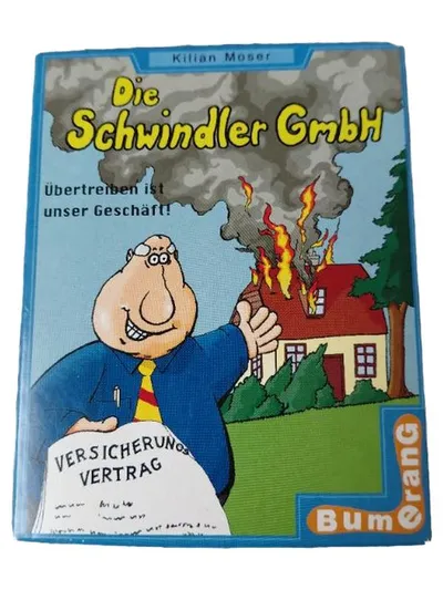 Die Schwindler GmbH Kartenspiel Kilian Moser Bumerang Bluff-Spiel