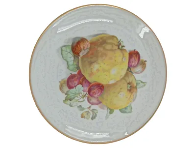 Thomas Bavaria Sammelteller Wandteller Obstmotiv Porzellan 19cm Weiß Goldrand
