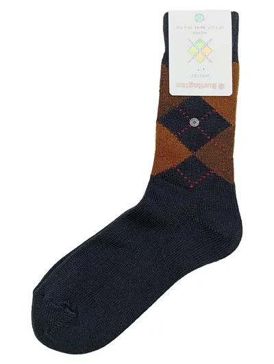Burlington Whitby Damen Strümpfe Socken Argyle Blau Gr. 36-41