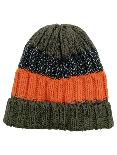 WE Fashion Strickmütze Mütze Beanie Mehrfarbig Gestreift Wolle Gr. S