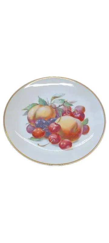 Thomas Sammelteller Obstdekor Bavaria Porzellan 19 cm Weiß Goldrand