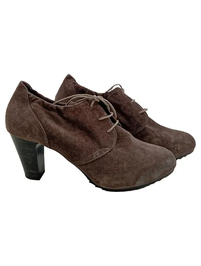 Högl Damen Schnürschuhe Stiefeletten Braun Größe 40 Klassisch Wildleder