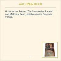 Die Stunde des Raben Matthew Pearl Historischer Roman Droemer 2