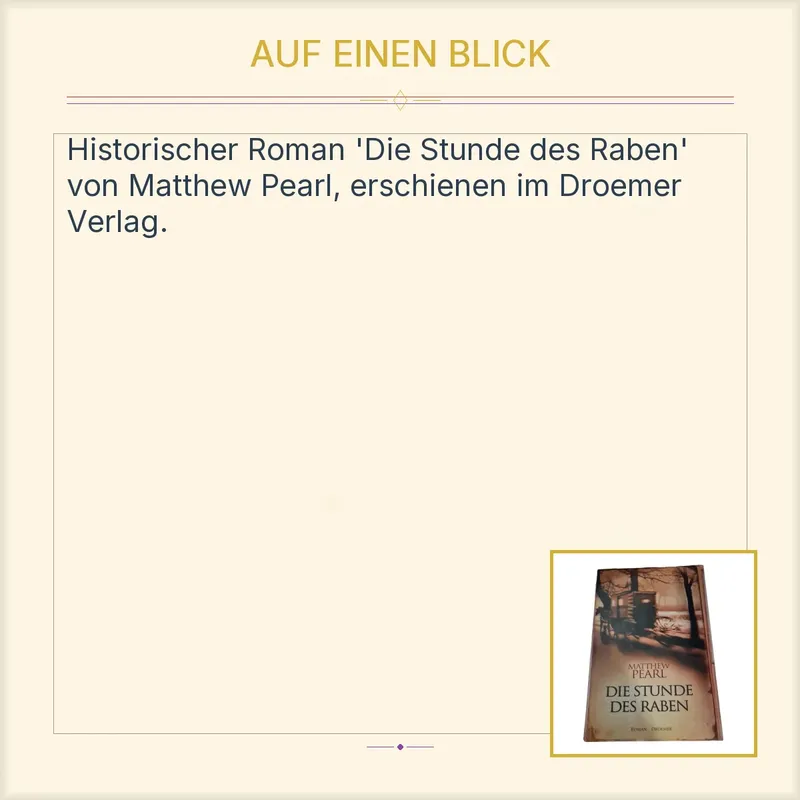 Die Stunde des Raben Matthew Pearl Historischer Roman Droemer 2