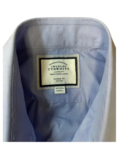 Charles Tyrwhitt Business Hemd Herren Blau Gr. 42 Non-Iron Classic Fit