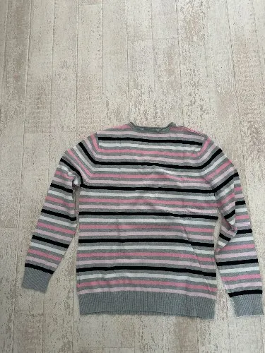 Clarina Damen Pullover gestreift V-Ausschnitt Mehrfarbig Gr. 42 3