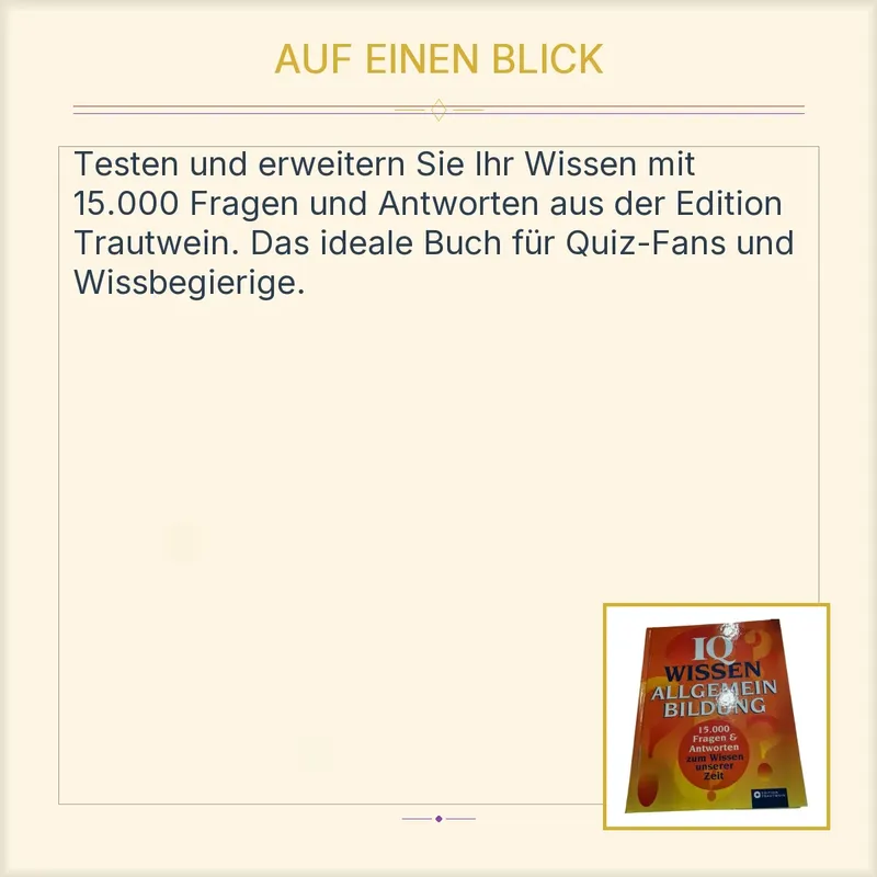 IQ Wissen Allgemeinbildung Edition Trautwein 15.000 Fragen Antworten Sachbuch 2