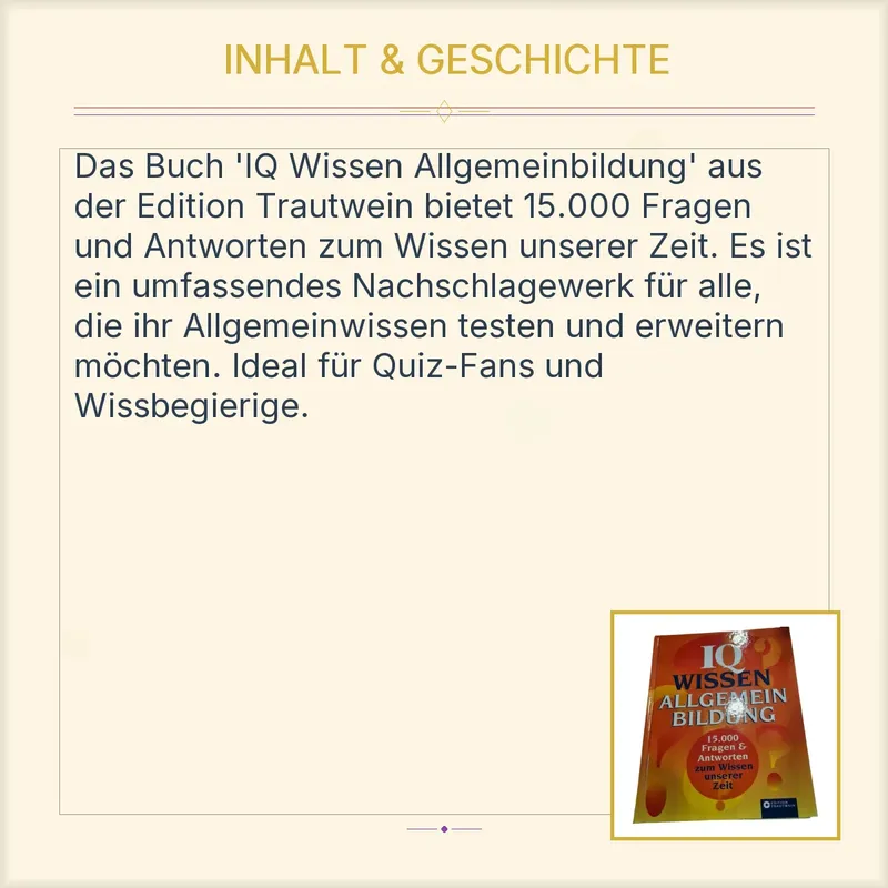 IQ Wissen Allgemeinbildung Edition Trautwein 15.000 Fragen Antworten Sachbuch 3