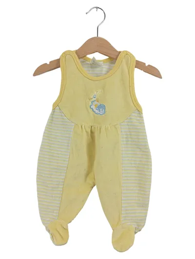 Bino Baby Schlafanzug Strampler Mond Motiv Gestreift Gelb Gr. 50, 56