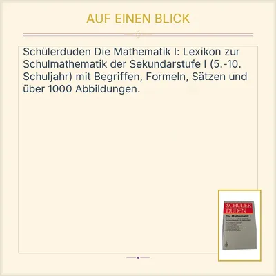 Schülerduden Die Mathematik I Lexikon Schulmathematik Sekundarstufe I 5.-10