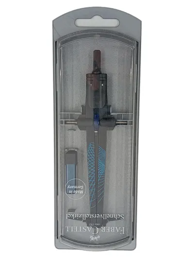 Faber-Castell Schnellverstellzirkel Zeichenzirkel Schwarz inkl. Ersatzminen