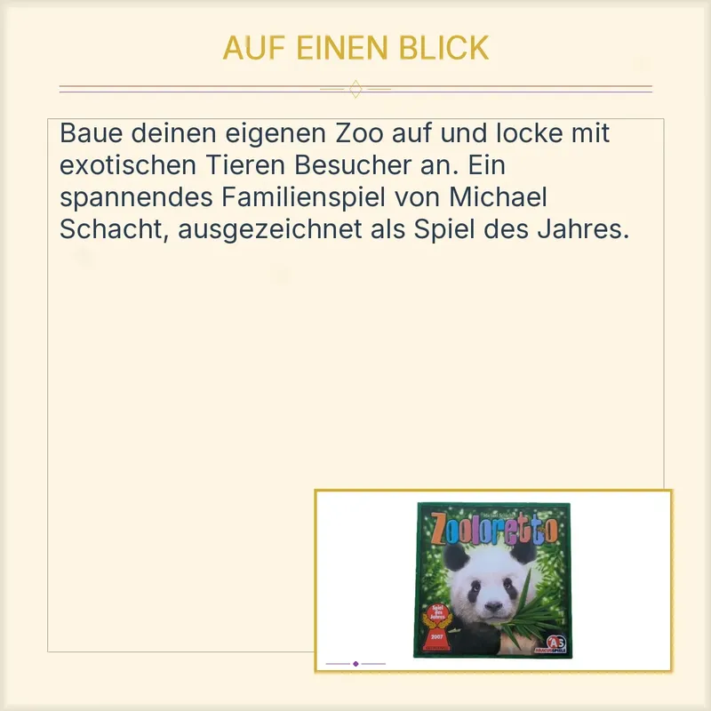 Zooloretto Brettspiel Abacusspiele Michael Schacht Spiel des Jahres 2007 2