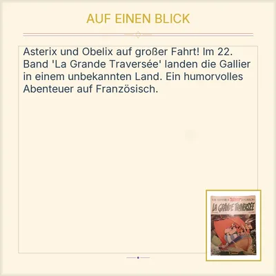 Asterix La Grande Traversée René Goscinny Comic Band 22 Dargaud Französisch