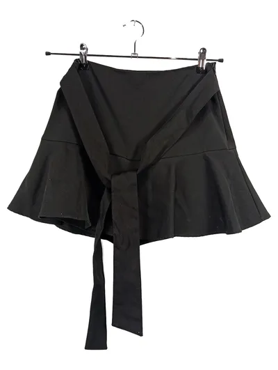 ZARA Damen Minirock Schwarz Schleife Volant Gr. S 36