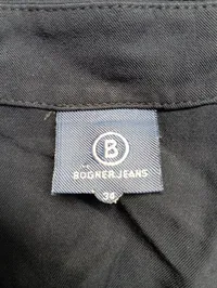 Bogner Jeans Damen T-Shirt Blau Gr. 34 XS V-Ausschnitt Falten Viskose Kurzarm 3